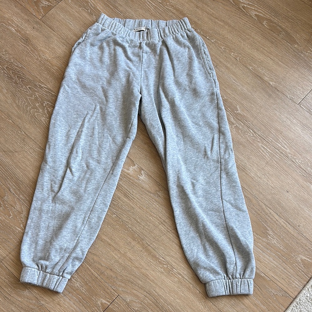 Brandy Melville Gray Track Pants with Elastic Cuffs